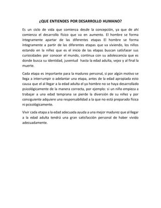 Que Entiendes Por Desarrollo Humano Pdf Descarga Gratuita