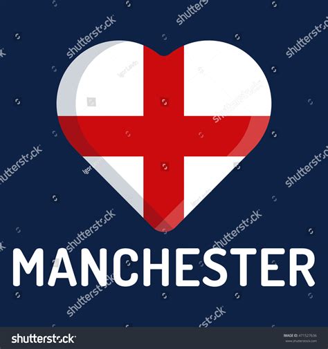 Love Manchester City England Flat Vector Stock Vector (Royalty Free