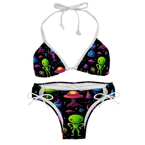 Alien Stylish Swim Suits Bikini Set Detachable Sponge Adjustable Strap Two Pack Ideal For