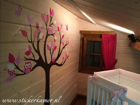 Muursticker Boom Roze Fuchsia Met Uilen En Vogels Kopen Bestel Online