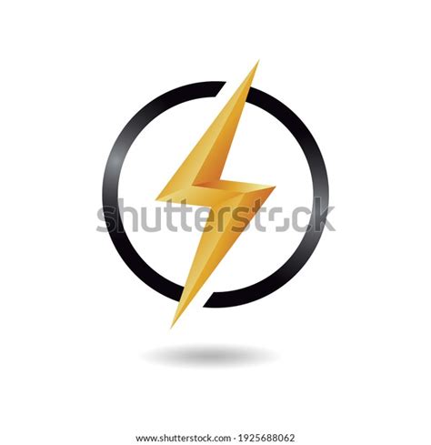 Thunderbolt Logo Design Concept Black Circle Stock Vector (Royalty Free) 1925688062 | Shutterstock