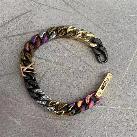 Lv Nova Pulseira Cubana Temperada Estilo Coreano Simples Personalidade