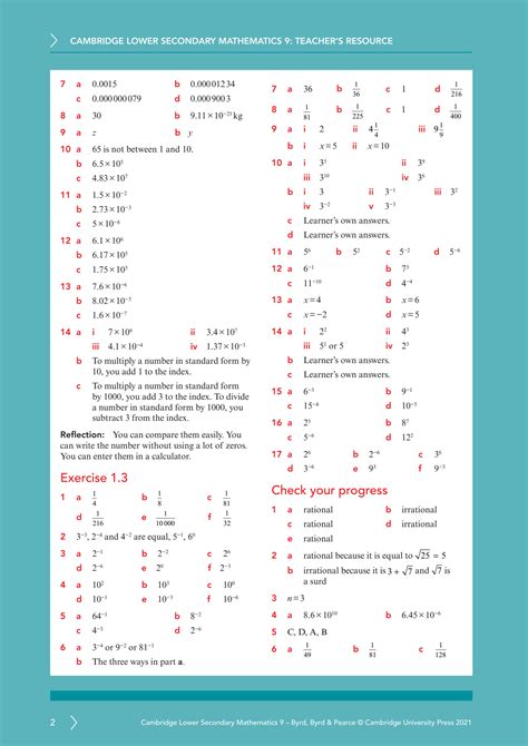 Solution Cambridge Lower Secondary Maths Learner Book Answers