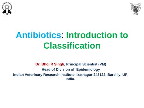 Pdf Antibiotics Introduction To Classification