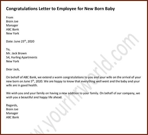 Employee New Baby Announcement Email Sample Announcements Resume