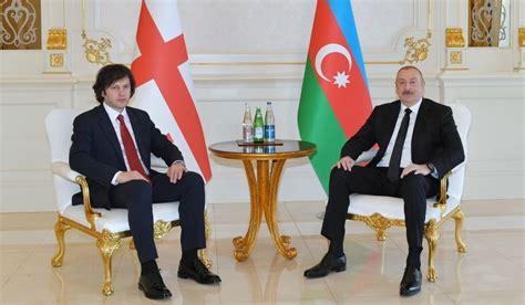 President Ilham Aliyev Holds Bilateral Meeting With Georgian Pm The