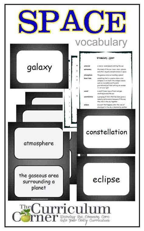 Weekly Themed Vocabulary Words & Activities - Set 8 (Space) - The Curriculum Corner 123