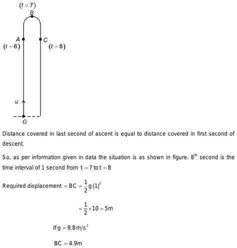 A Body Is Thrown Vertically Upward With Velocity U The Distance Travelled By It In The 7th And