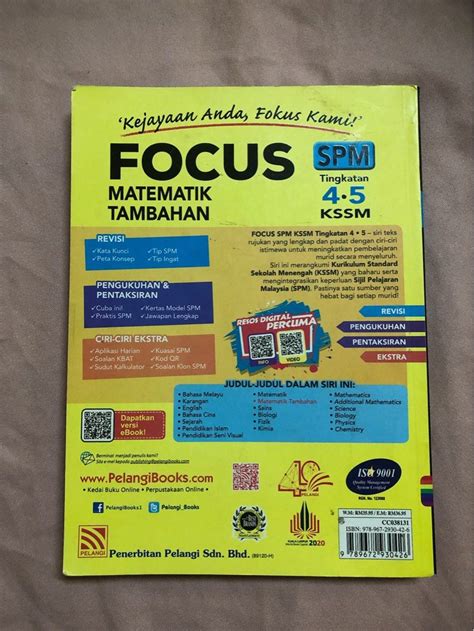 Focus Matematik Tambahan Spm Tingkatan 4and5 Kssm Hobbies And Toys Books