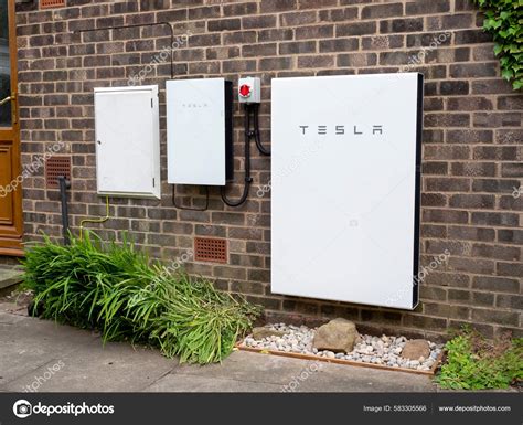 Tesla Powerwall Backup Gateway Installed Brick House Wall – Stock ...