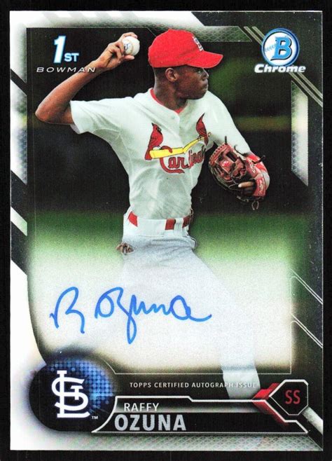 2016 Bowman Chrome Prospects Autographs Raffy Ozuna Auto St Louis