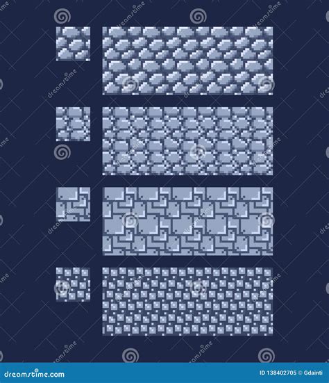 Vector Pixel Art Seamless Stone Texture Stock Vector Royalty Free ...