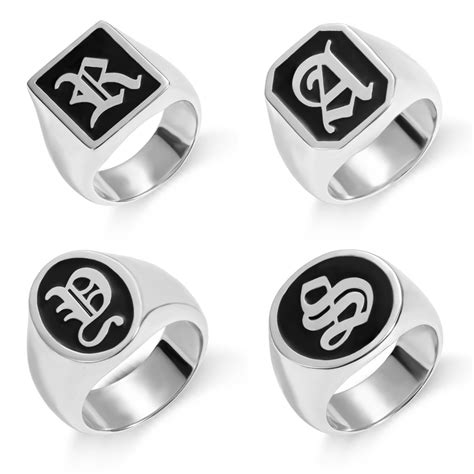 Customized Unisex Initial Signet Ring