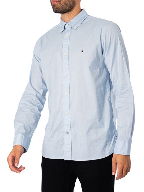 Tommy Hilfiger Core Flex Poplin Shirt Calm Blue Standout