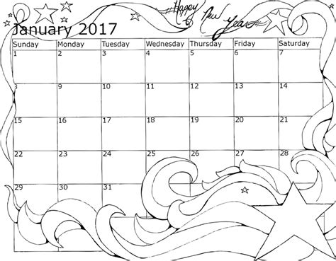 Printable: January Calendar Page