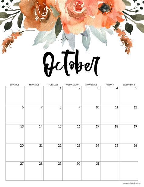 Printable October 2024 Calendar Cute Calendar 2024 JanuaryCalendar