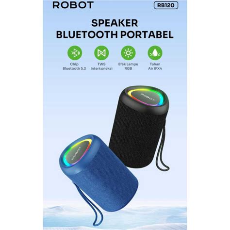 Jual Speaker Bluetooth Robot RB120 Waterproof IPX4 Speaker Mini