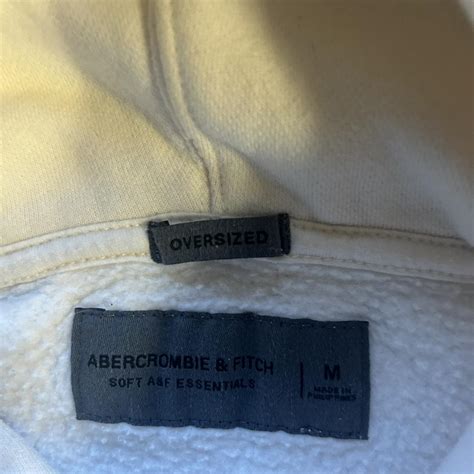 Cream Oversized Abercrombie And Fitch Hoodie Great Depop