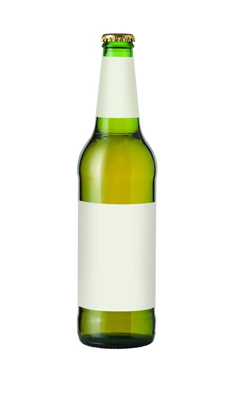 Lager Beer Bottle With An Example Label Isolated On A Transparent