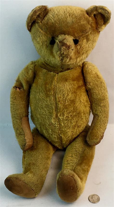 Lot Antique C 1900 Mohair Fully Jointed Teddy Bear 22 Tall