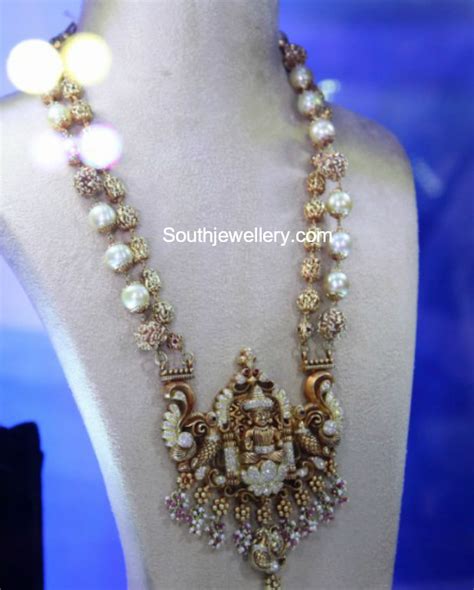 South Sea Pearl And Nakshi Balls Mala With Diamond Pendant Indian