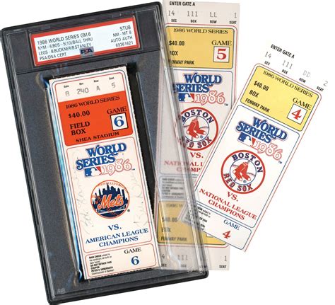 1986 World Series Game 6 Ticket Stub Signed by Bill Buckner and Bob ...