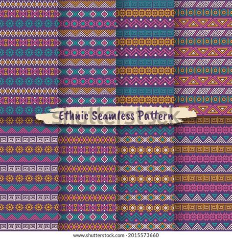 Set Ethnic Seamless Pattern Native Style Stock Vector Royalty Free