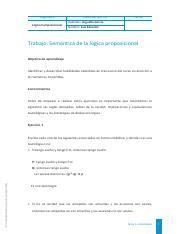 Trabajo Semantica de la logica proposicional pdf Asignatura Lógica