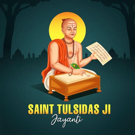 Premium Vector | Vector illustration of tulsidas a hindu saint and poet