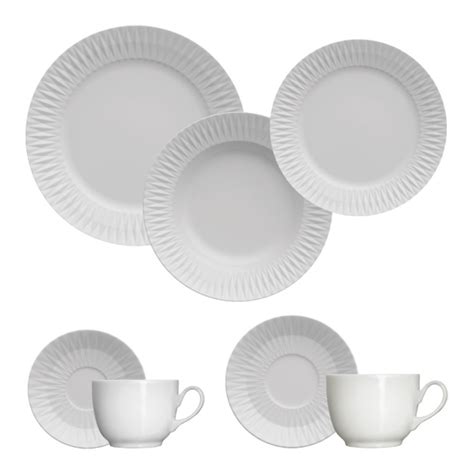 Aparelho de Jantar 42 Peças de Porcelana Germer Diamante Xícaras