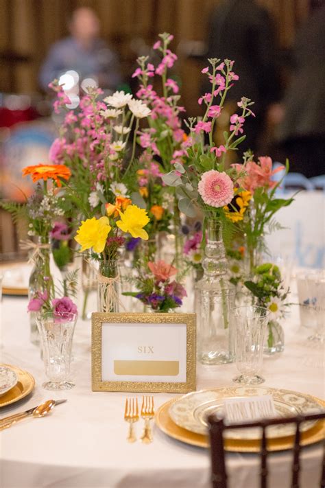 Bud Vase Centerpiece Wedding Wildflower Centerpieces Reception