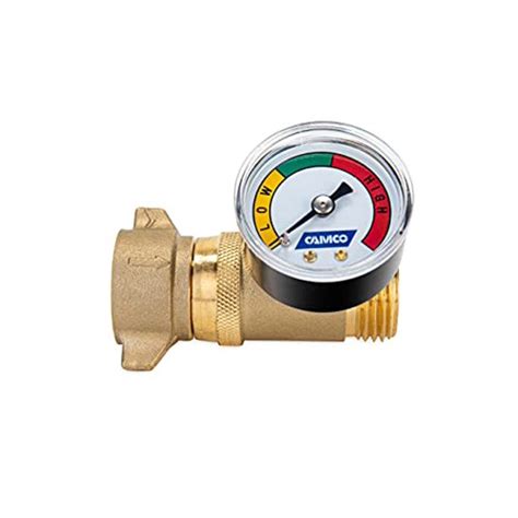 Camco Brass Water Pressure Regulator With Gauge Helps Protect Rv Plumbing And Hoses From High