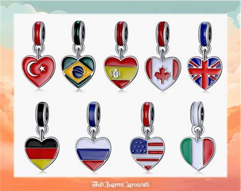 Pandora Charm Flags of the Countries World of Colors Flag - Etsy