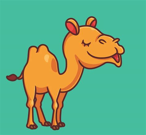 Cute Camel Happy Smile Isolated Cartoon Animal Illustration Flat