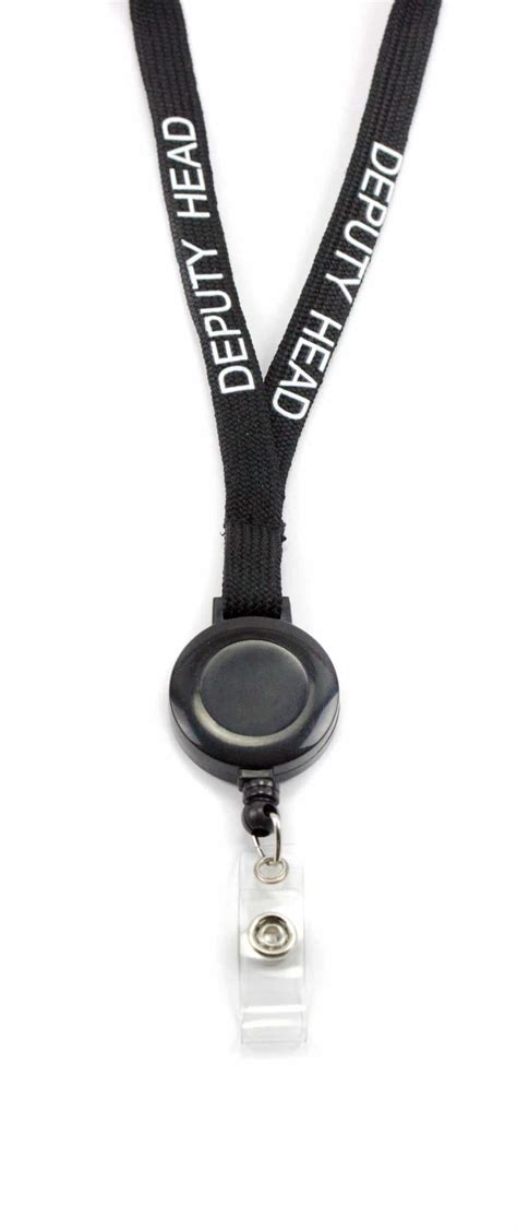 Retractable Lanyo School Lanyard Deputy Head Teacher Black Red