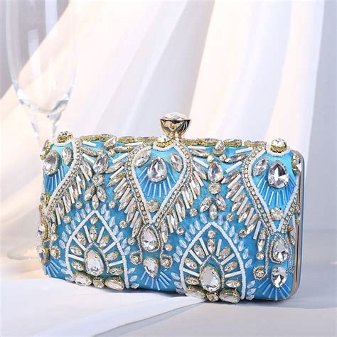 New Women Evening Clutch Bags Beads Wedding Wallets With Chain Diamond