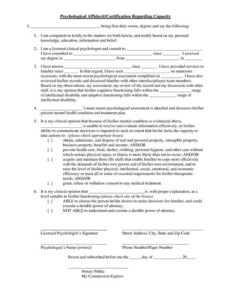 Dda Psychologist Affidavit Regular 8 Psychological Affidavit