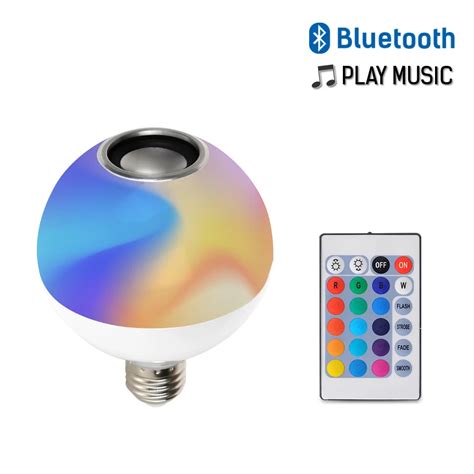 Rgb Bluetooth Speaker Smart E27 Led Bulb Light Ac110 265v Music Playing