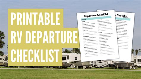 The Only Rv Departure Checklist You Ll Need Printable Pdf