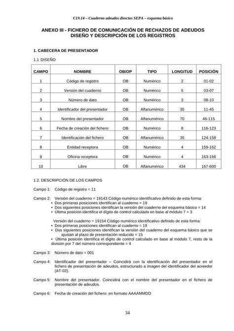 Pdf Adeudos Directos Sepa En Fichero Electr Nico Figuras Del