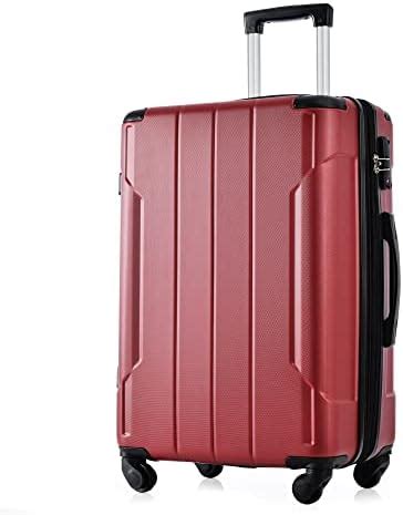 Amazon Merax Inch Checked Medium Luggage With Wheels Aluminum