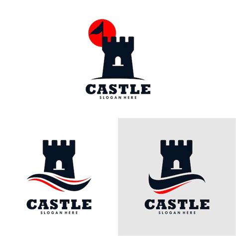 Plantilla de diseño de logotipo de castillo ilustración vectorial