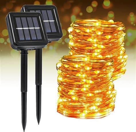 Guirlande Lumineuse Exterieure Solaire Lot De 2 22M 200 LED Guirlande