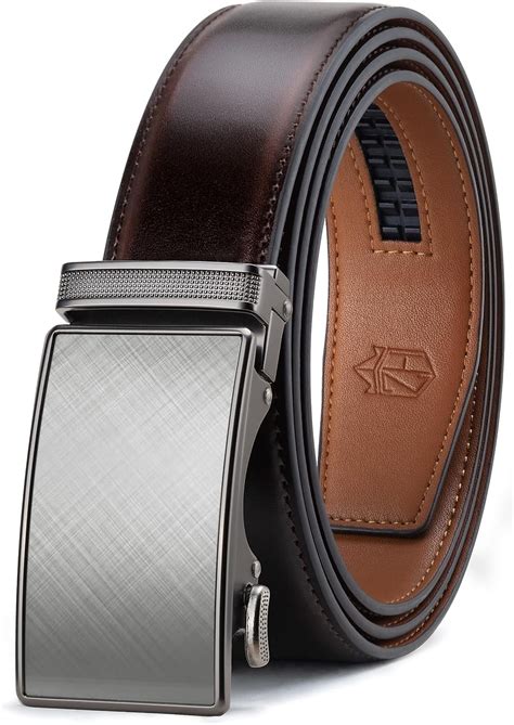 Belt Men Ratchet Belt Dress With Premium Leather Slide Belt