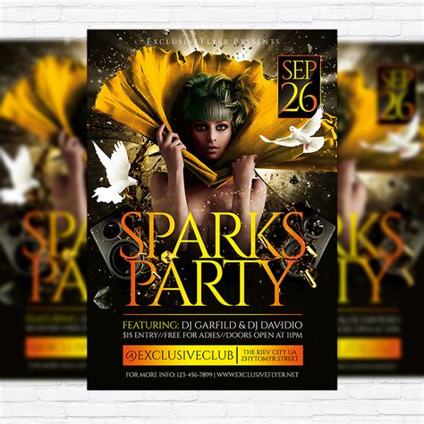 Sparks Party Premium Flyer Template Facebook Cover Exclsiveflyer