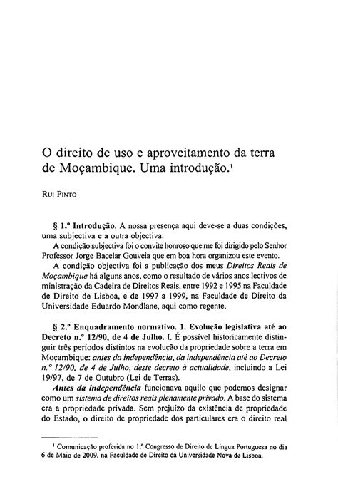 Artigo Rui Pin T O O Direito De Uso E