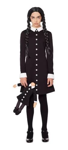 Disfraz Vestido Wednesday Addams Merlina Importado Original Cuotas