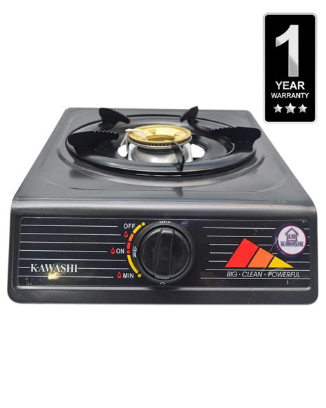 Kawashi 1 Burner Gas Cooker Non Stick Black