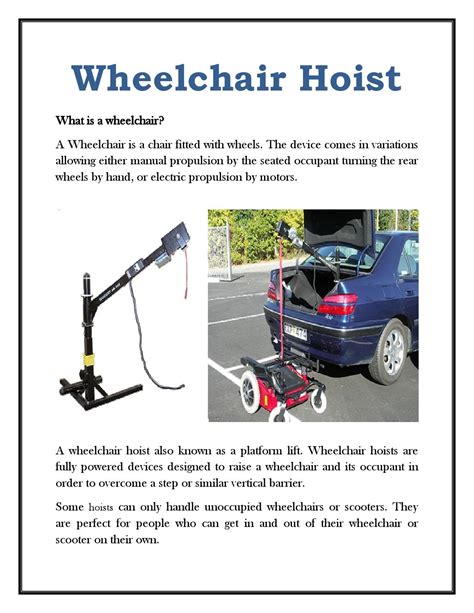 Wheelchair Hoist by Automobility - Issuu