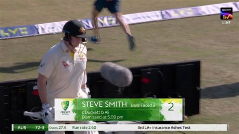 Steve Smith Out Today By Moeen Ali Steven Smith Wicket Today By Moeen